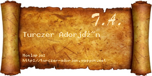 Turczer Adorján névjegykártya